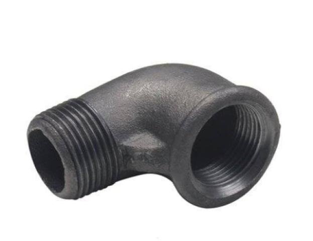 Ekpaş Siyah Dişli Kuyruklu Dirsek 1/2"