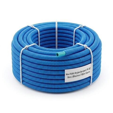 Kalde PE-RT Boru 16x2 mm Oksijen Bariyerli Mavi