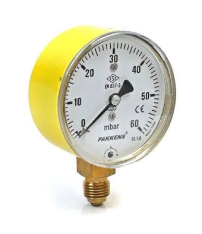 Manometre Ø63 mm 60 mbar Alt Çıkışlı