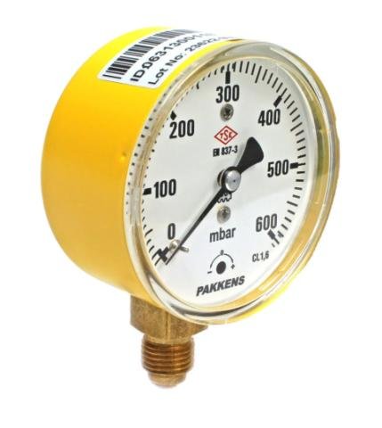 Manometre Ø63 mm 600 mbar Alt Çıkışlı