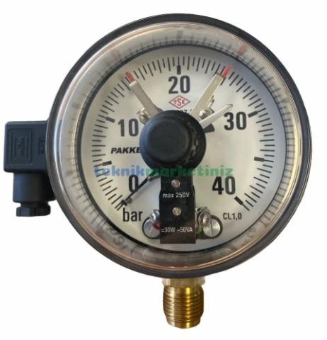 Pakkens Manometre Ø100 mm 40 bar Alt Çıkışlı