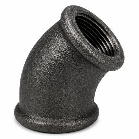 Ekpaş Siyah Dişli 45° Dirsek 1/2"